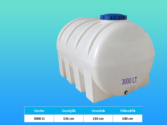 3000 Lt Yatay Su Deposu