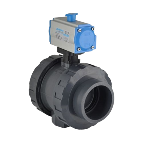 U-PVC Pnömatik Aktüatörlü Tek Etkili Küresel Su Vanası