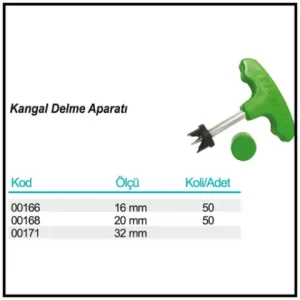 Kangal Delme Aparatı ölçü ve ambalaj tablosu