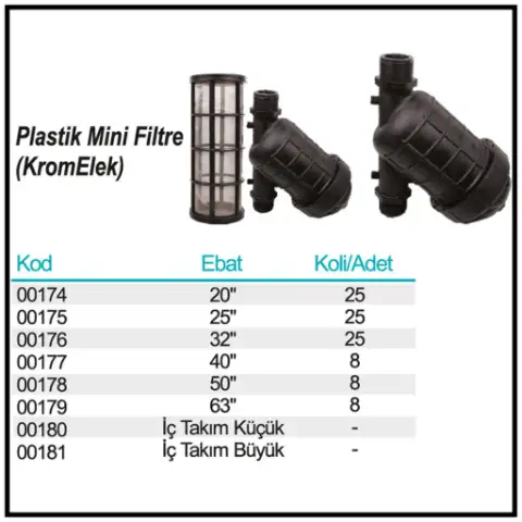 Plastik Mini Filtre (Kromelek)